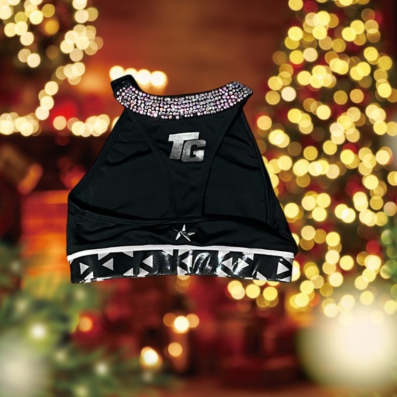 JAGS and TC Cheer Crop Tops - Black and Yellow - Picture 4 of 5